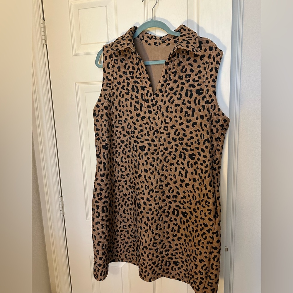 Leopard Print Sleeveless dress XL